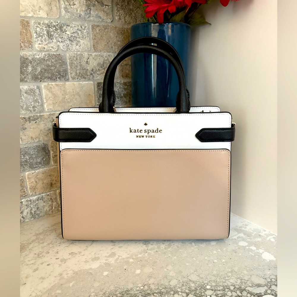 NWT Kate Spade New York Staci Medium Colorblock Satchel with Matching WalletC - Picture 2 of 16